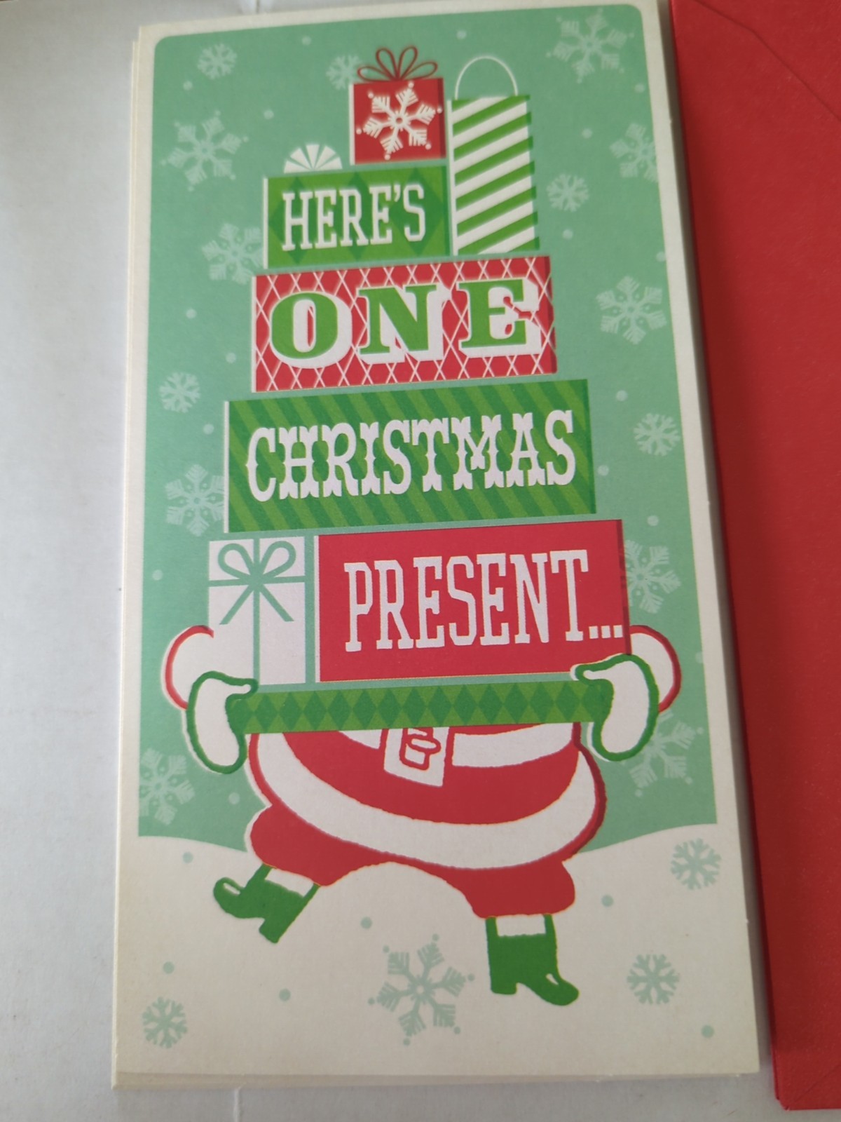 Hallmark Money Gift Christmas Cards 6 & 5 Envelopes Santa Snowman