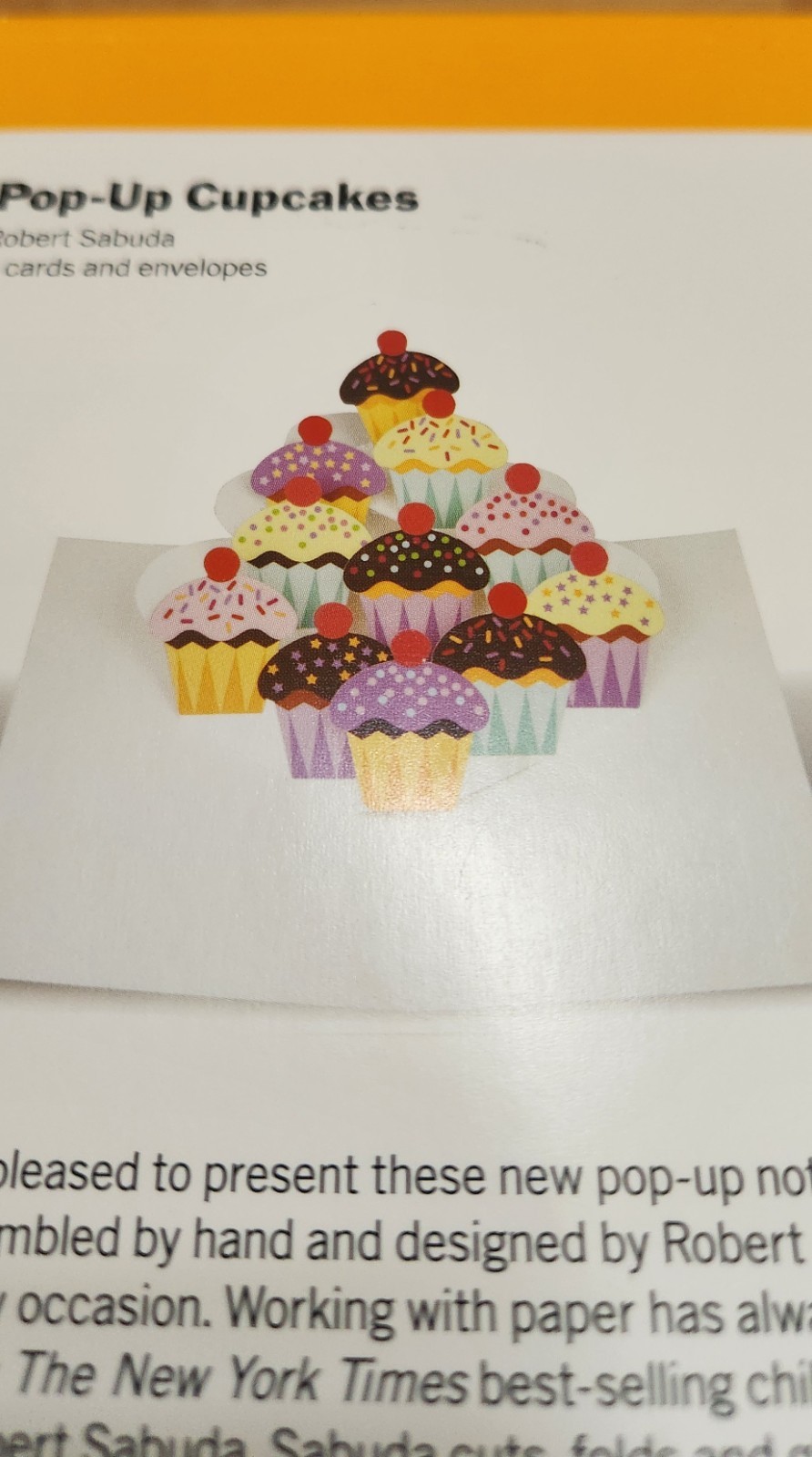 Robert Sabuda. CUPCAKES Pop up Note Cards 6 Cards/Envelopes for MoMa NEW in box.