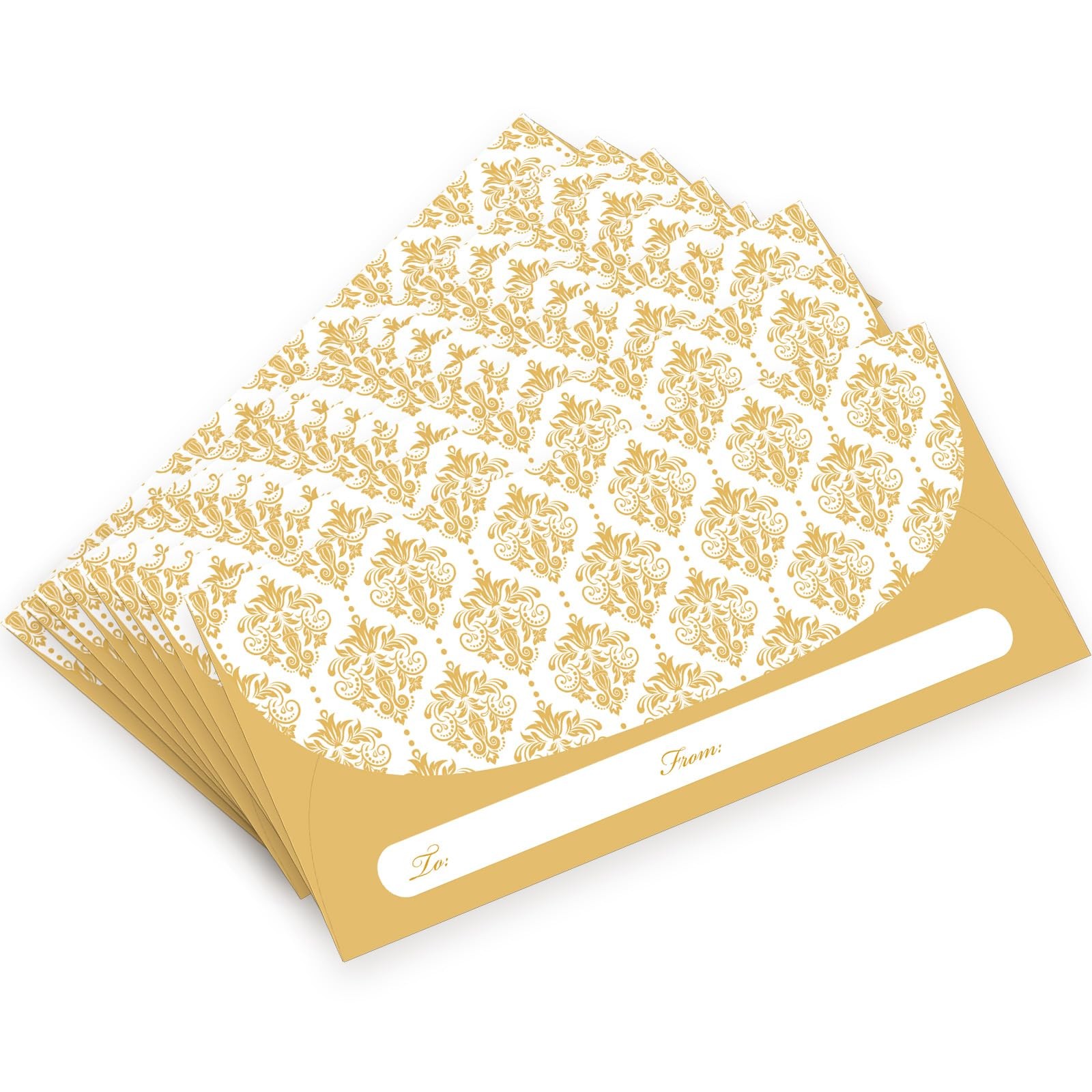 XXINMOH 100 Pack Gold Money Envelopes for Cash Gifts (7×3 Inch) ,Bulk Value Pack