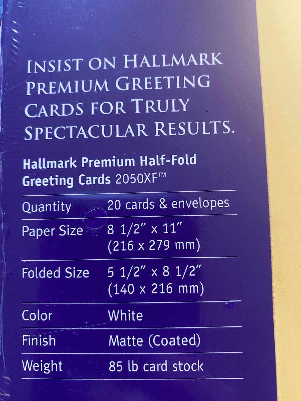 Hallmark Premium White Blank Greeting Cards Set of 20. New Sealed