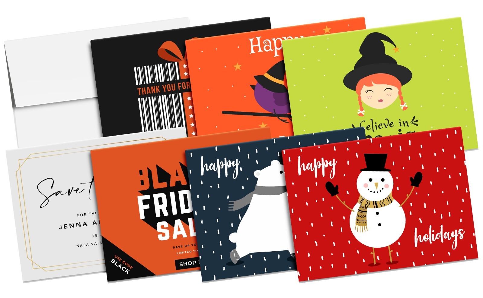 5 x 7 Heavy Blank White Greeting Cards & A7 Self Seal Envelopes – 30 Per Pack