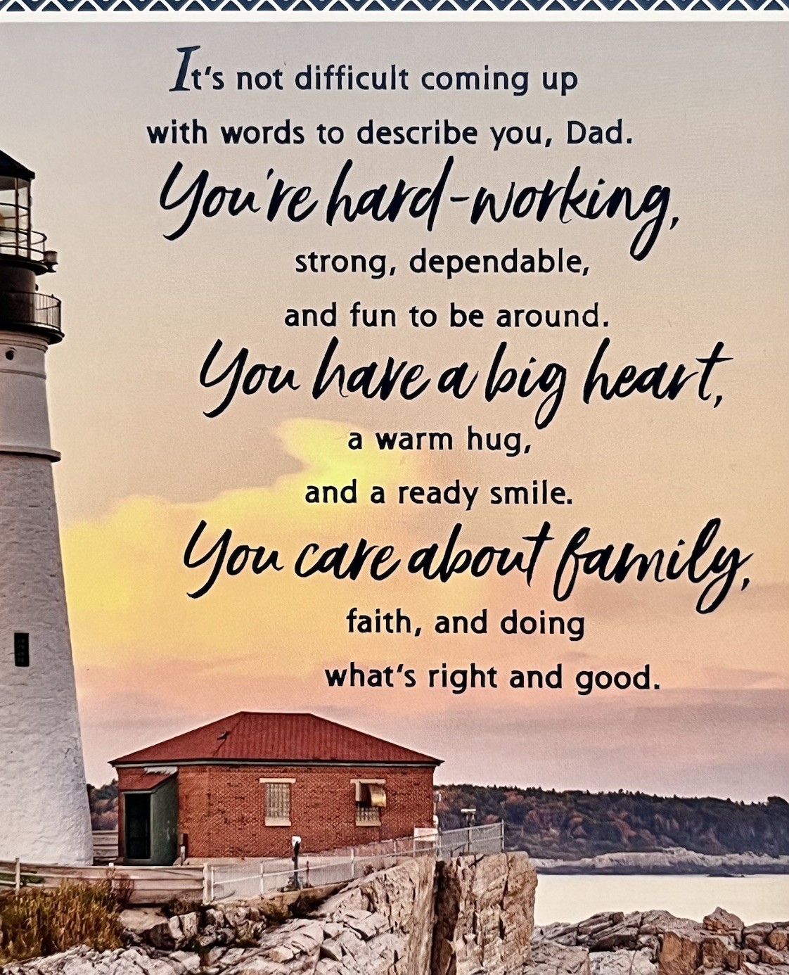 Father’s Day Card For Dad Lighthouse Religious w/ Bible Verse DaySpring NEW