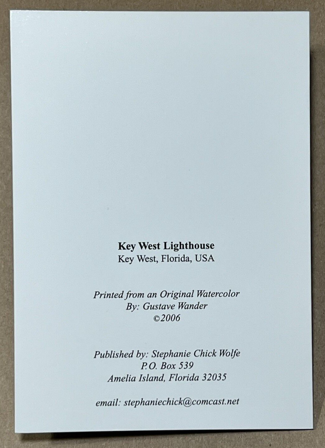 Lot of 10 Key West Florida Lighthouse Blank Inside Folded Cards
