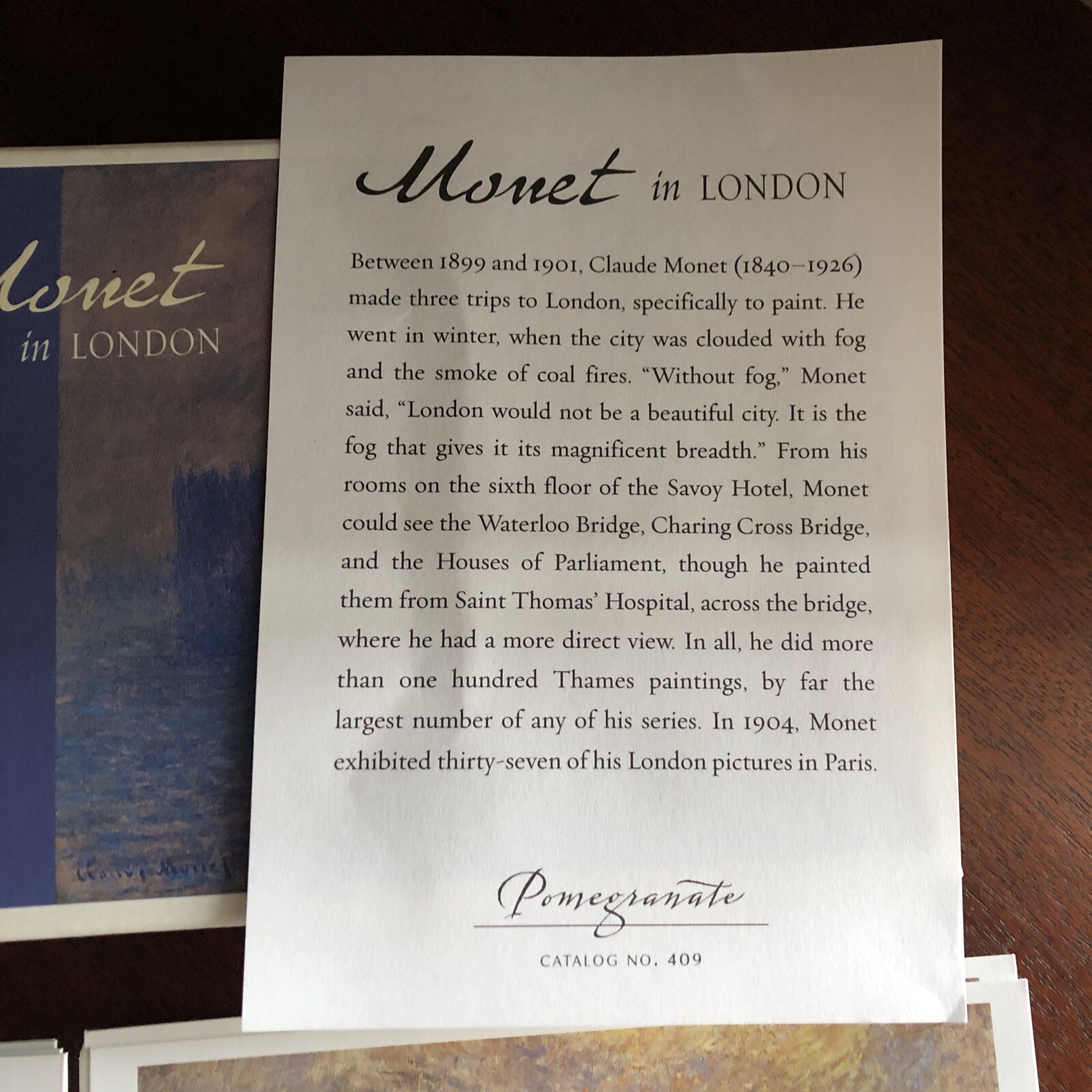 Claude Monet in London Bridges 20 Greeting Cards New In Box Pomegranate