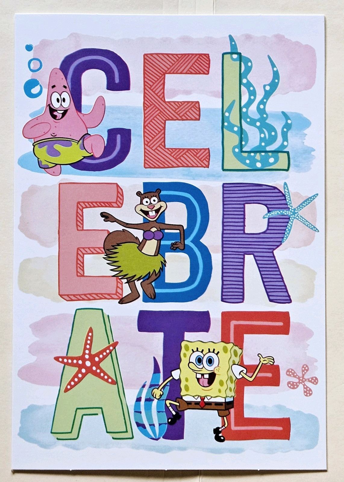Happy Birthday / SpongeBob Greeting Card (incl. Envelope 5×7″)