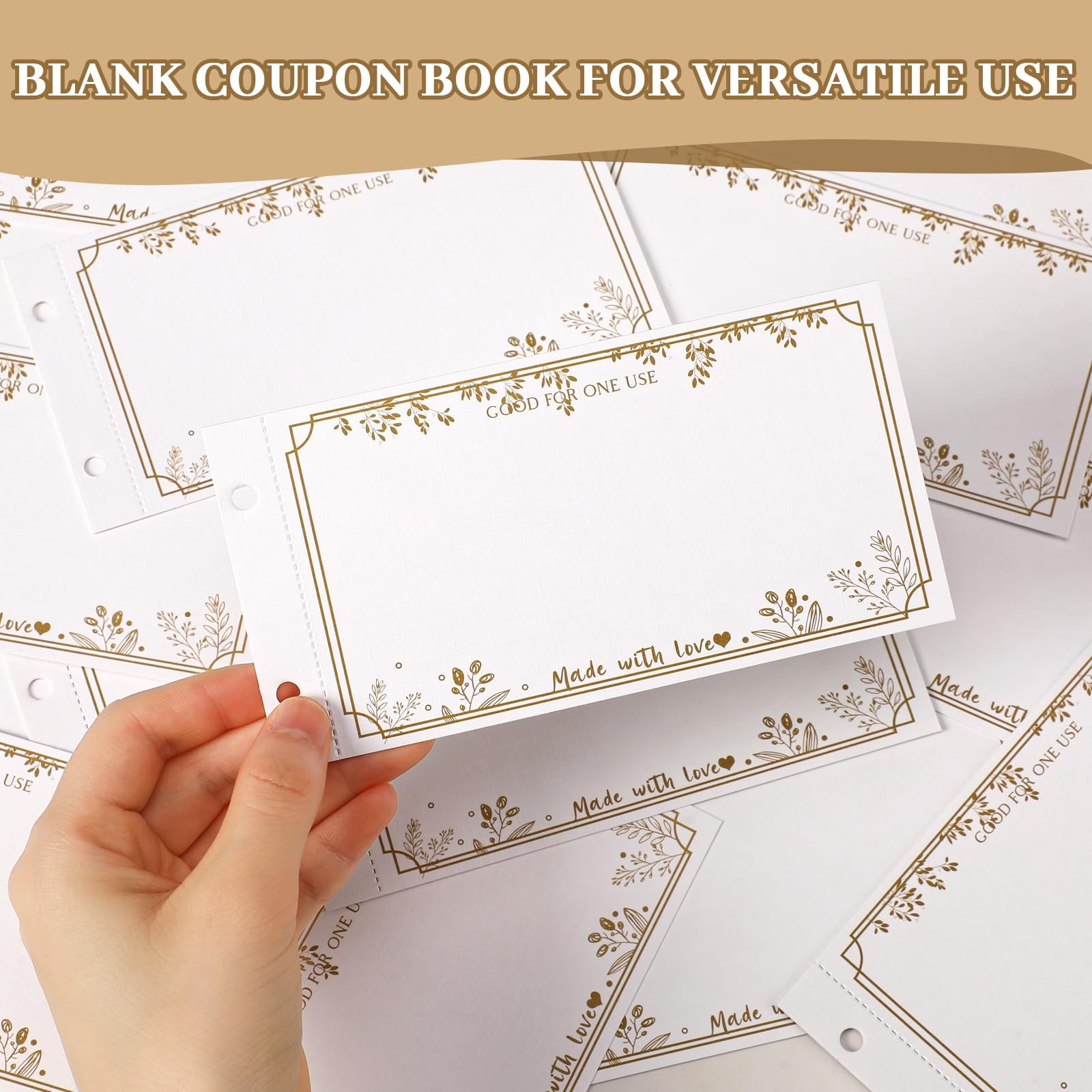 Classic Leather Blank Coupon Book 30 DIY Coupons, Valentines Day Gifts for Hi…