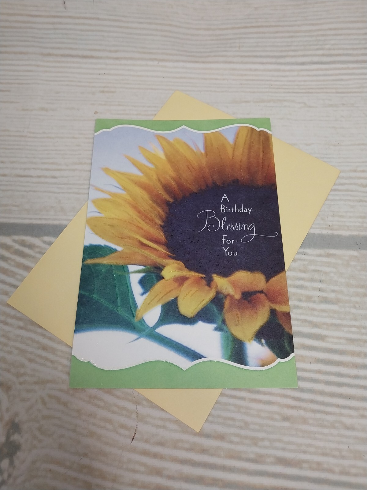 New! “A Birthday Blessing For You” Greeting Card & Envelope Generic Sunflower