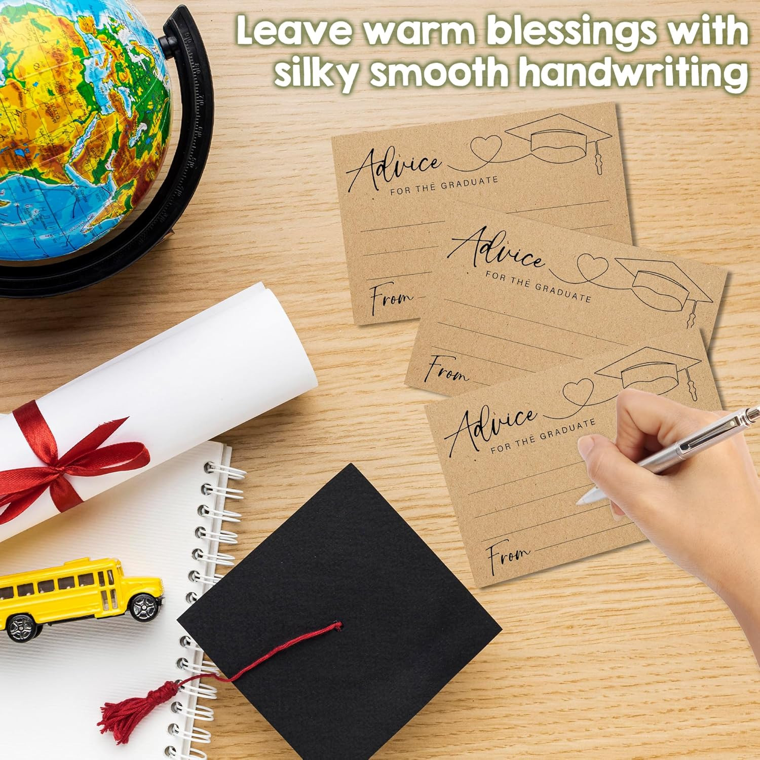 Graduation Advice Cards for Graduate-Set of 30 Minimalist Brown Advice & Wishes