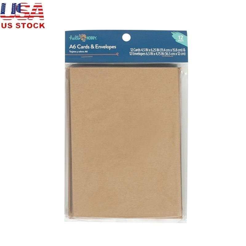A6 Blank Greeting Cards W/ Envelopes 12 Count Customizable Crafting Supplies New