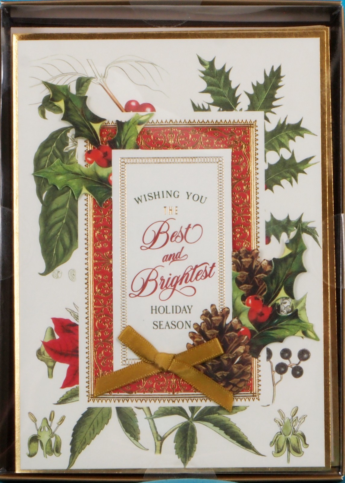 Anna Griffin Holly Christmas Handmade 3D Embellished Cards & Envelopes Box 10