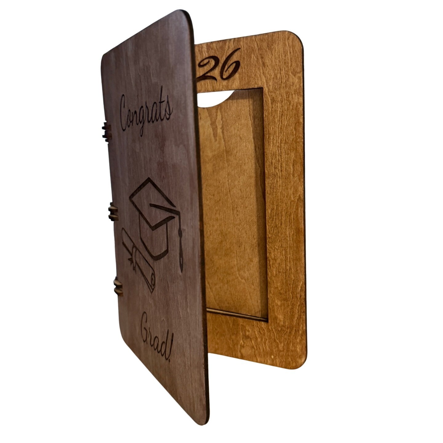 Wood Graduation Greeting Card 4×6 Picture Frame, Engraved Keepsake Card, Gift