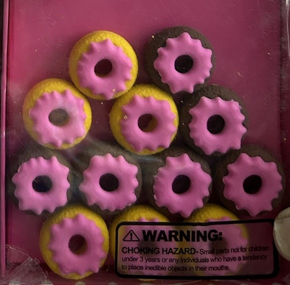 ELUM “Doughnut Love Notes” Valentine Cards Kit: 24 Cards, Envelopes & 12 Erasers