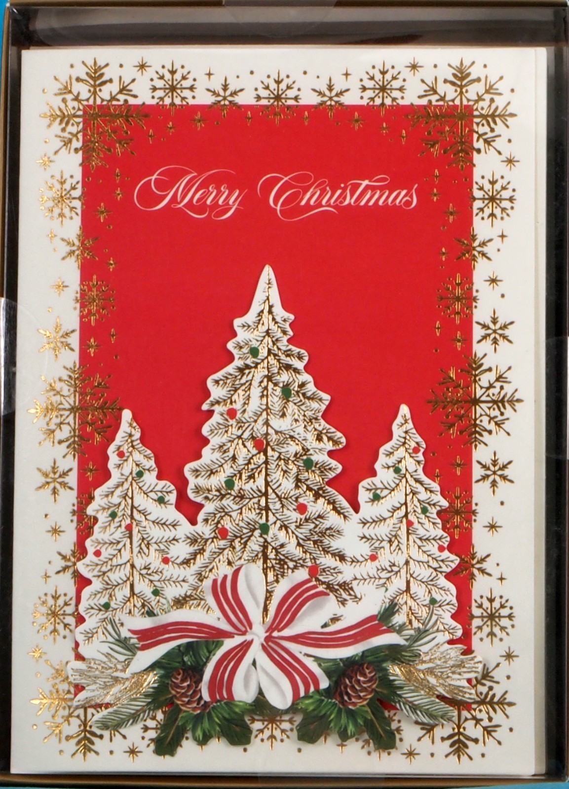 Anna Griffin Christmas Trees Handmade 3D Embellished Cards and Envelopes Box 10