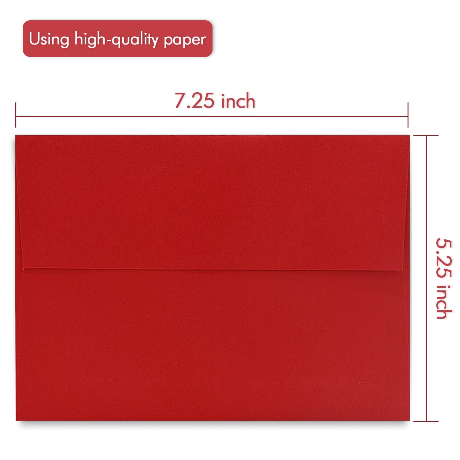 Red A7 Printable Envelopes 5×7 Inch Self Seal 50 PCS 5.25×7.25 Photo Card