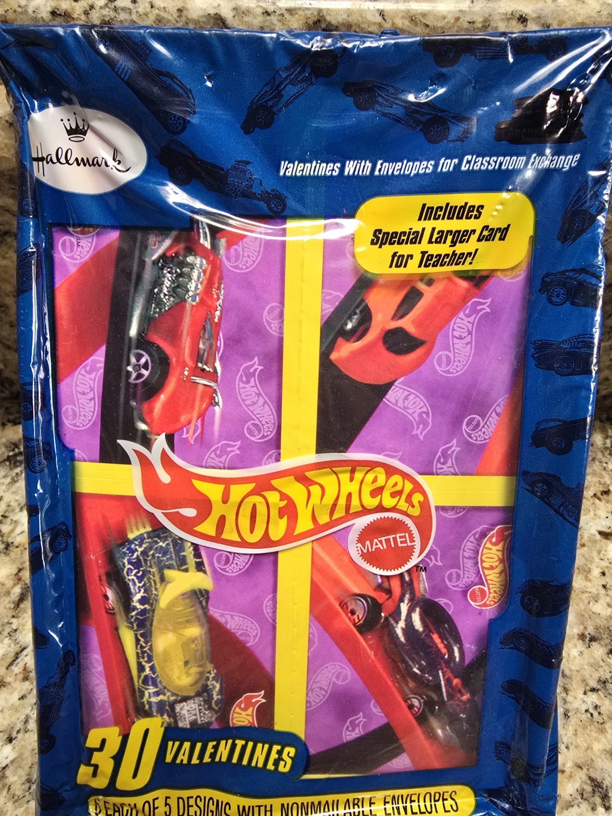 1997 30 Hot Wheels Valentines Day Cards, VTG NEW