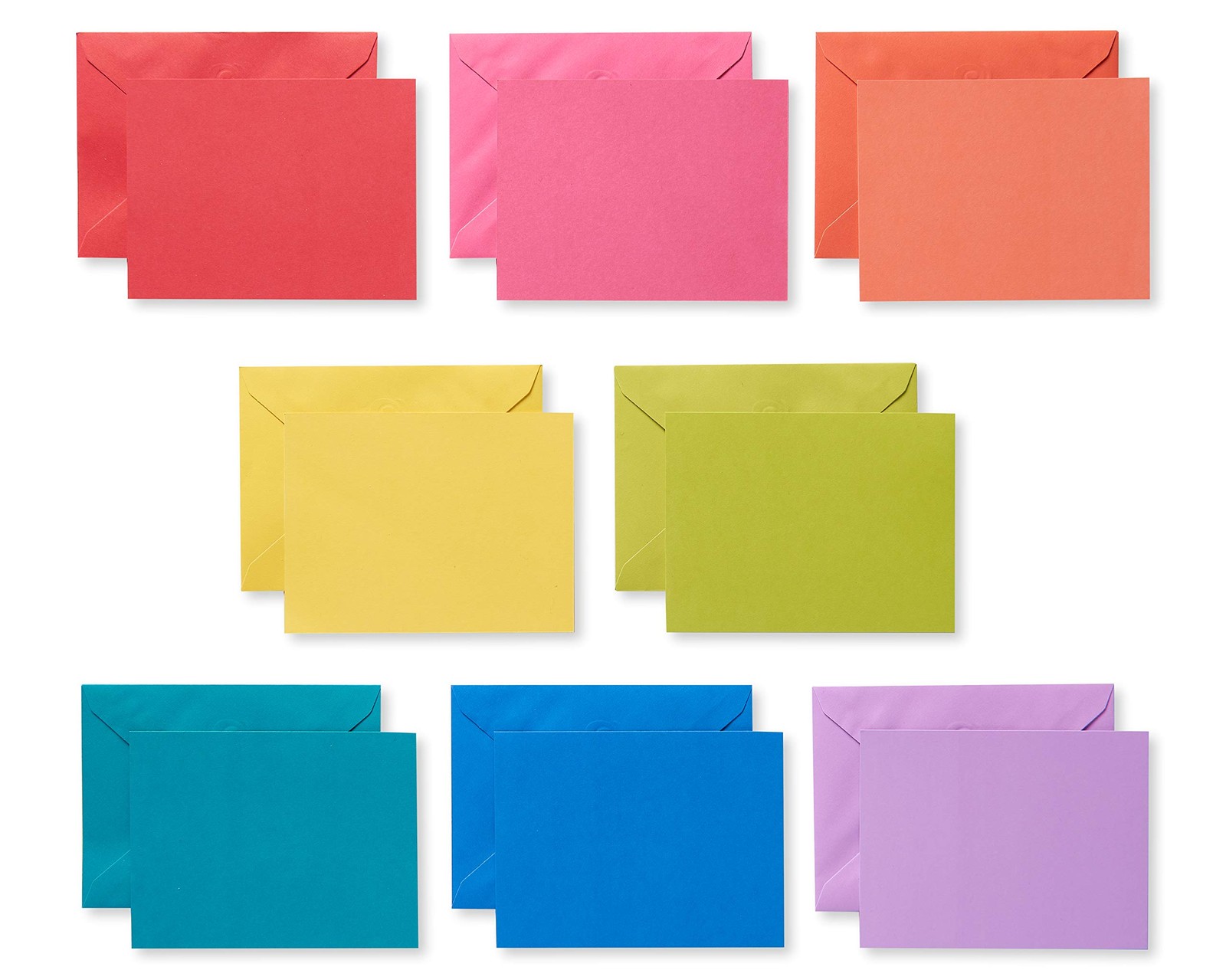 Single Panel Blank Cards with Envelopes, Rainbow Colors (200-Count)