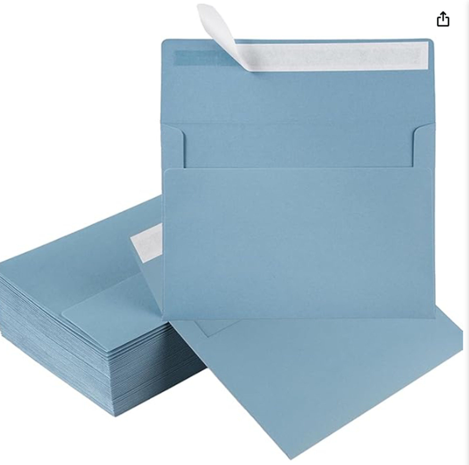 50 pack of 5×7 Peel-and-Stick Dusty Blue Envelopes for Wedding, Party, Greeting