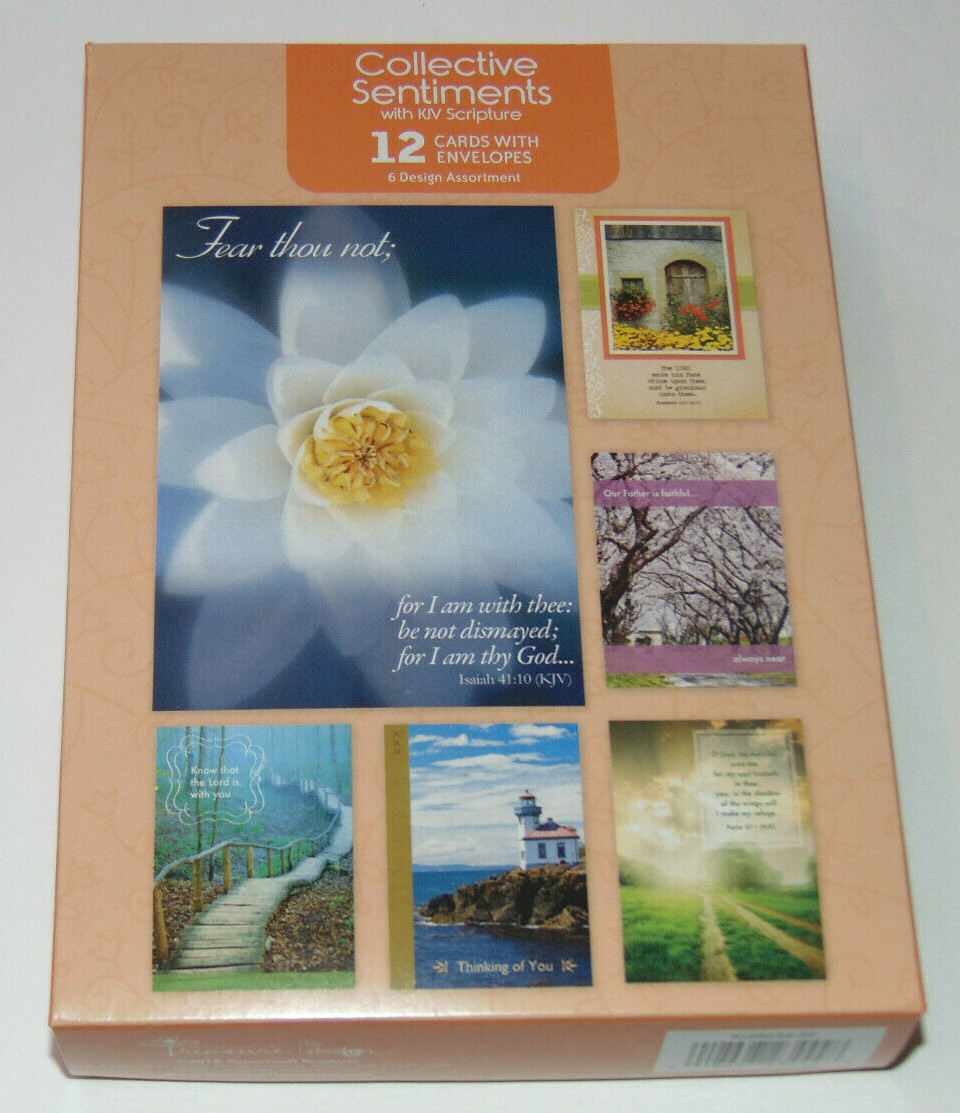 BOX 12 Christian SYMPATHY & SENTIMENTS Greeting Cards, KJV Bible Scripture Verse