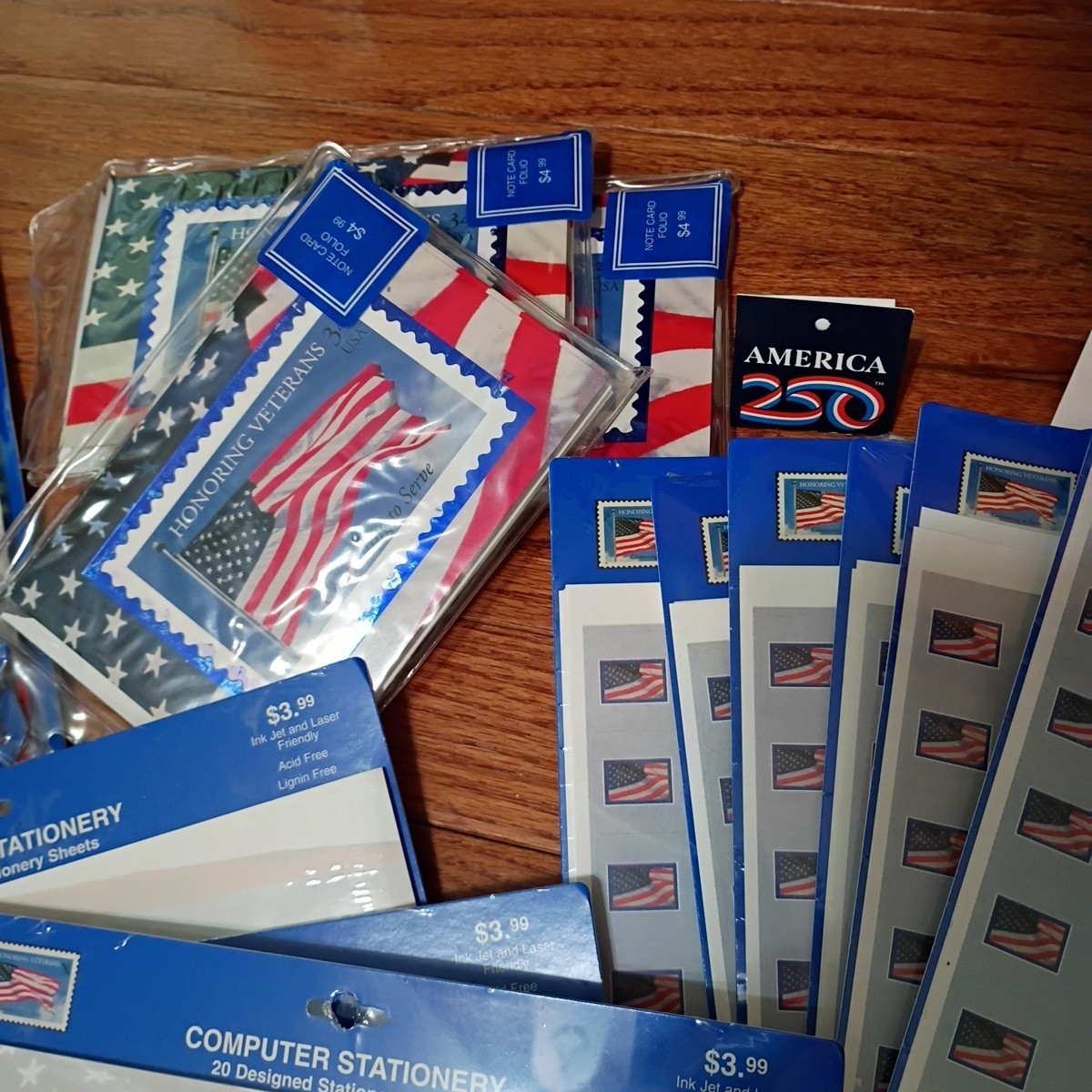 Hallmark American Flag Note Card Stationary Etc. Veteran Patriotic USA Lot USPS