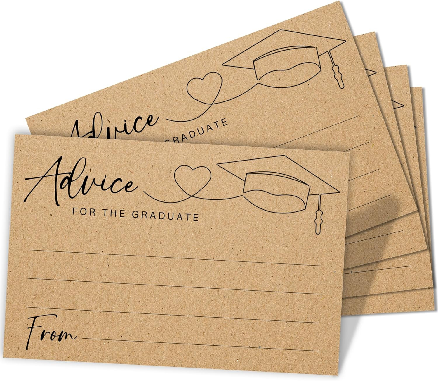 Graduation Advice Cards for Graduate-Set of 30 Minimalist Brown Advice & Wishes