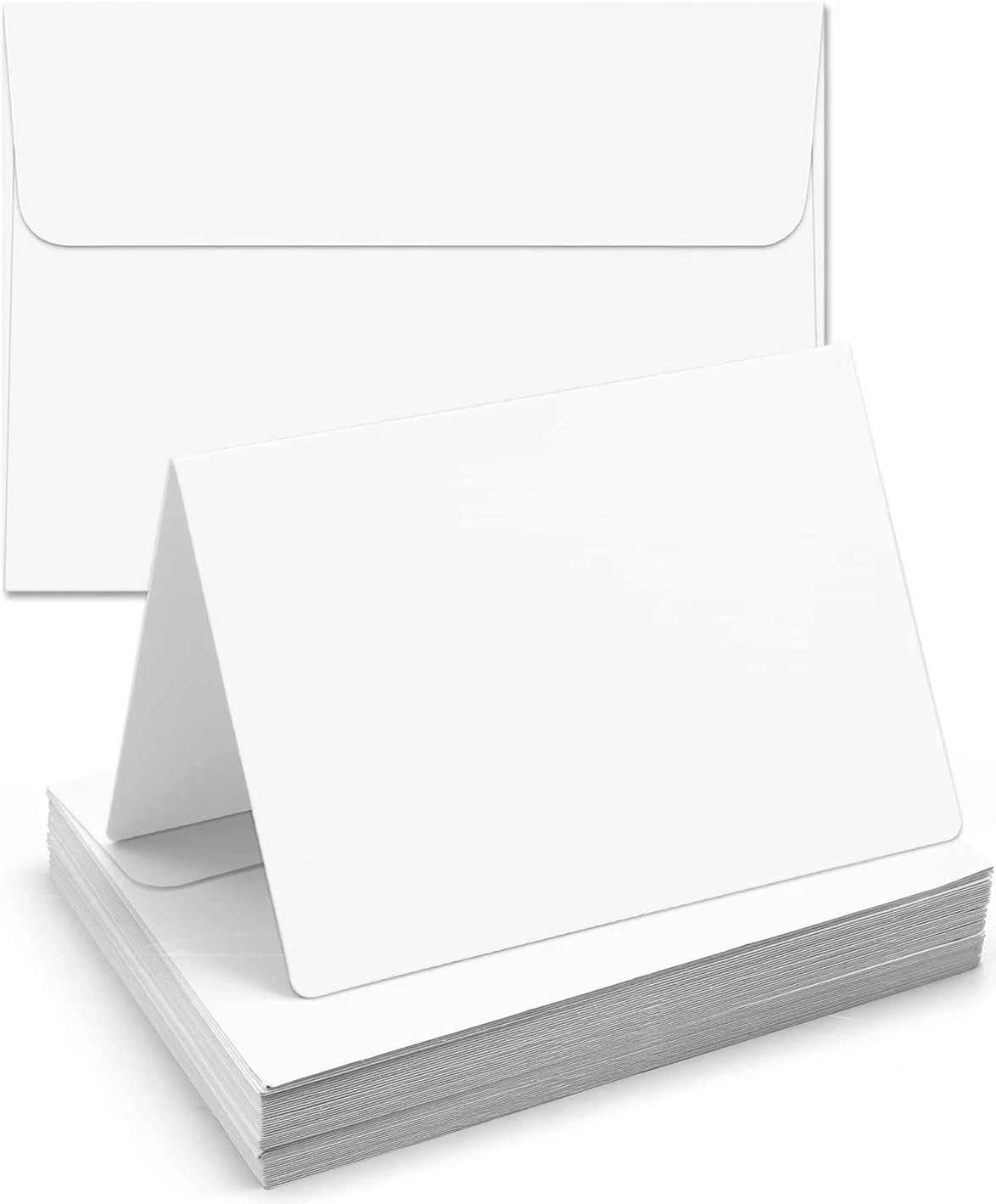 Blank-Cards-And-Envelopes 60 Pack – 5 X 7 Folded Cardstock with A7 White Envelop
