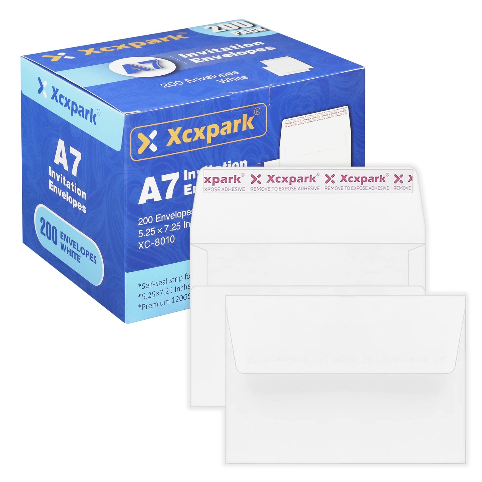 200 Qty Printable A7 Invitation Envelopes 5.25X7.25 inches Cards, Self Seal 1…