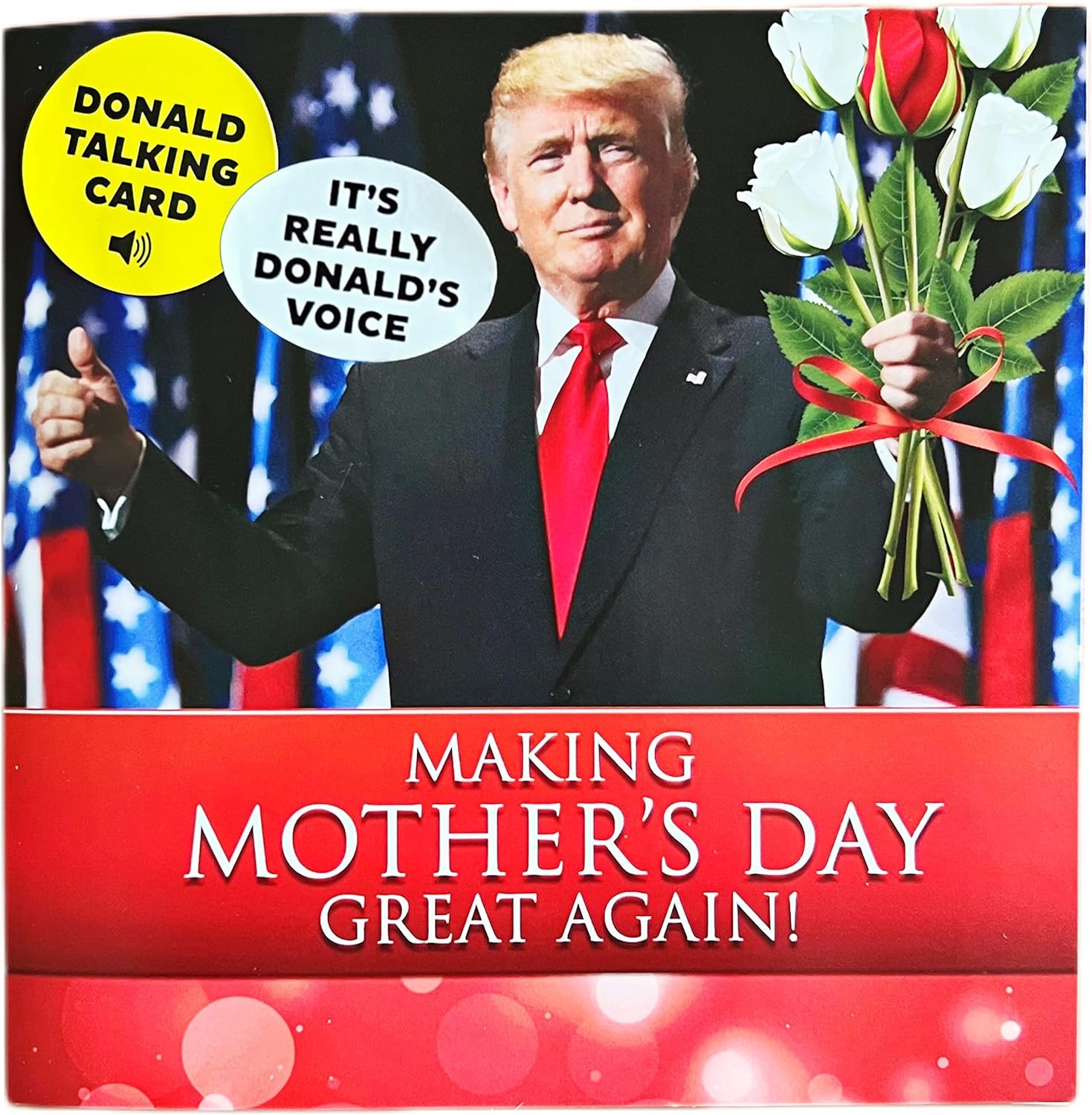 OUR FRIENDLY FOREST Talking Trump Mothers Day Card – 6.12 inches, Red
