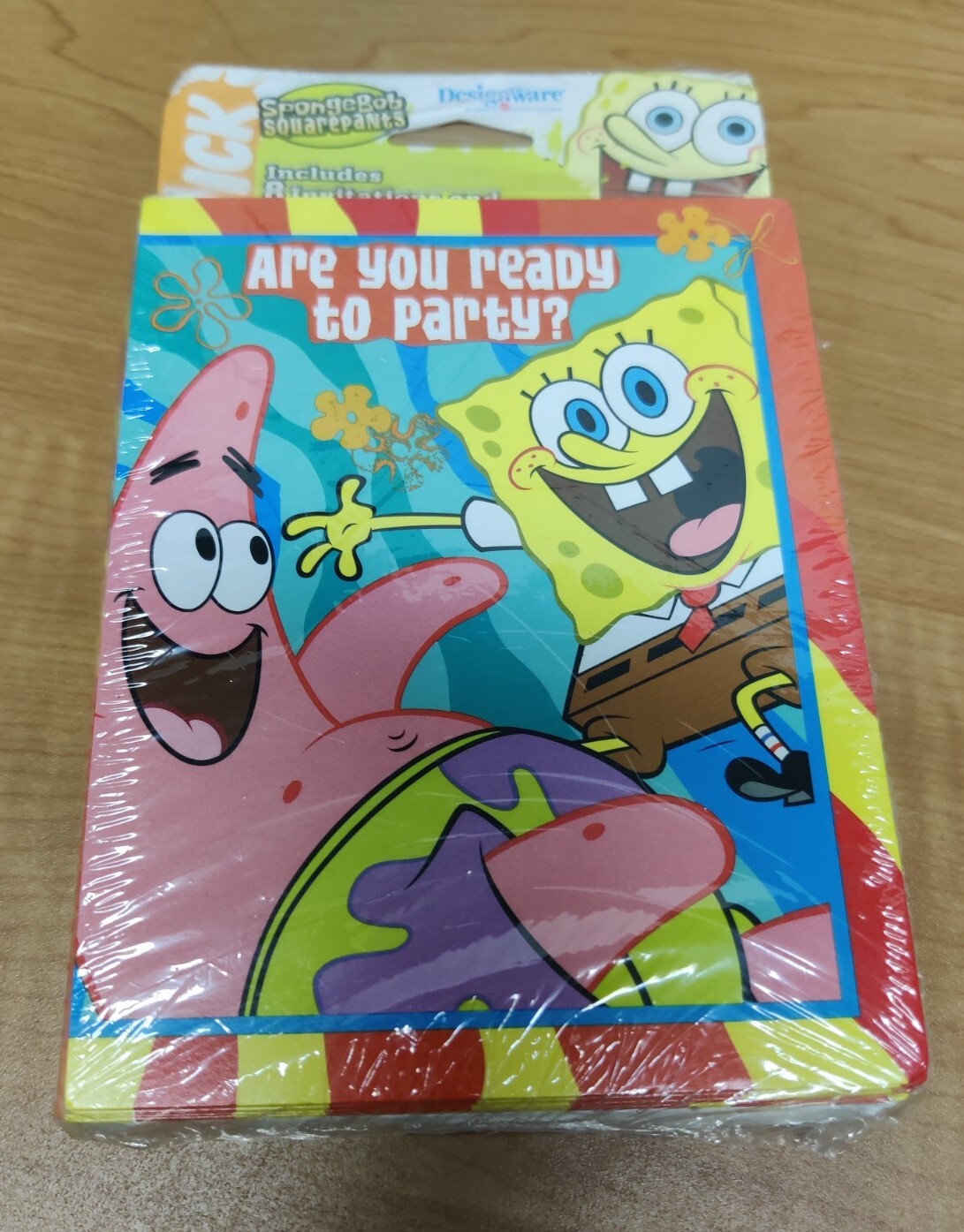 2 Sponge Bob Square Pants Retro Invitations Thank You Cards Party 2004 NEW/Old
