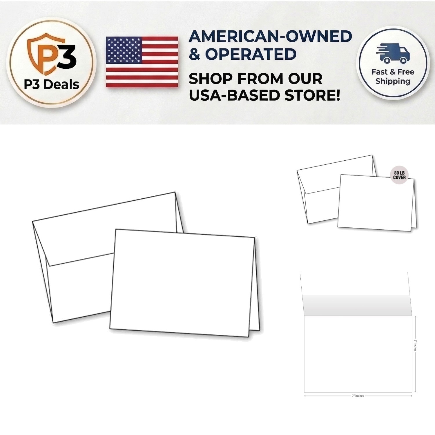 Heavy Duty 5×7 Blank Greeting Cards & Envelopes – 20 Pack for All Occasions