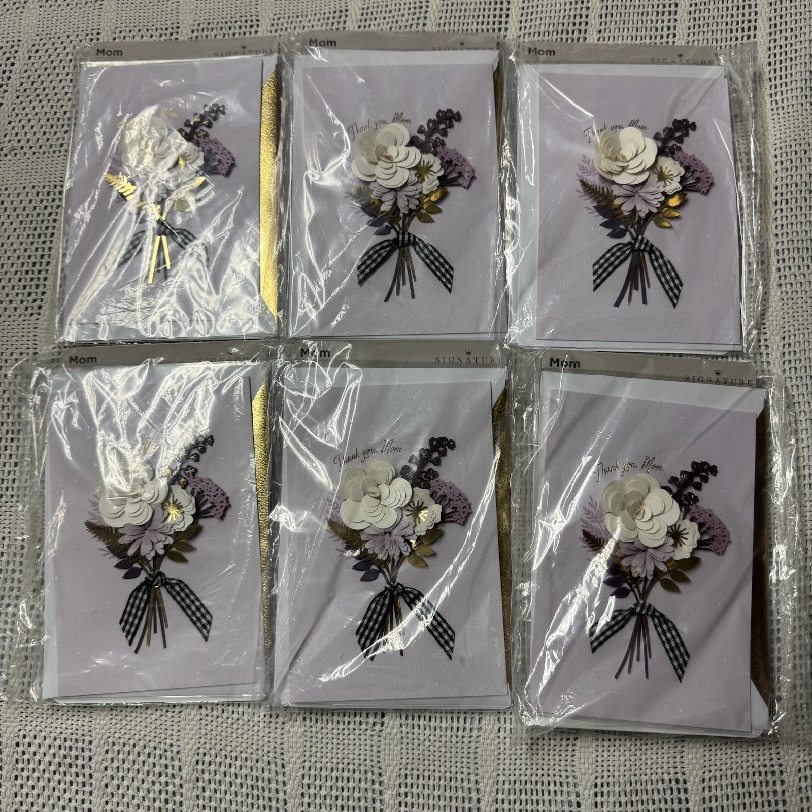 Mother’s Day Cards Hallmark Signature Lot Of 6×2 (12) Paper Bouquet Sealed