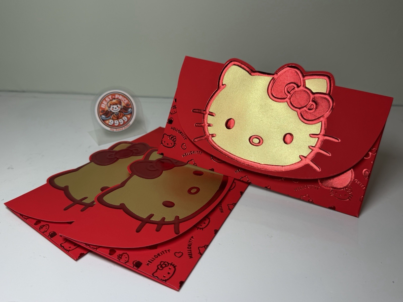 3Pcs Gold Kitty Cute Red Envelopes for Gifts, Birthday – New
