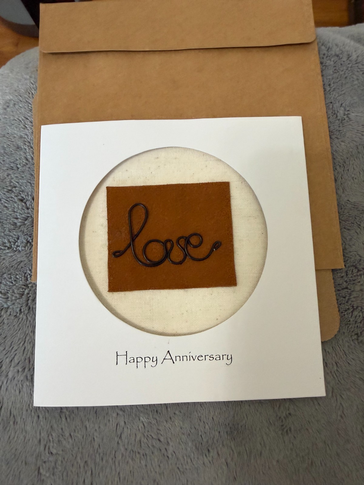 Camellia Bees 11th Wedding Anniversary Card Steel Theme Handmade Wire Love Card