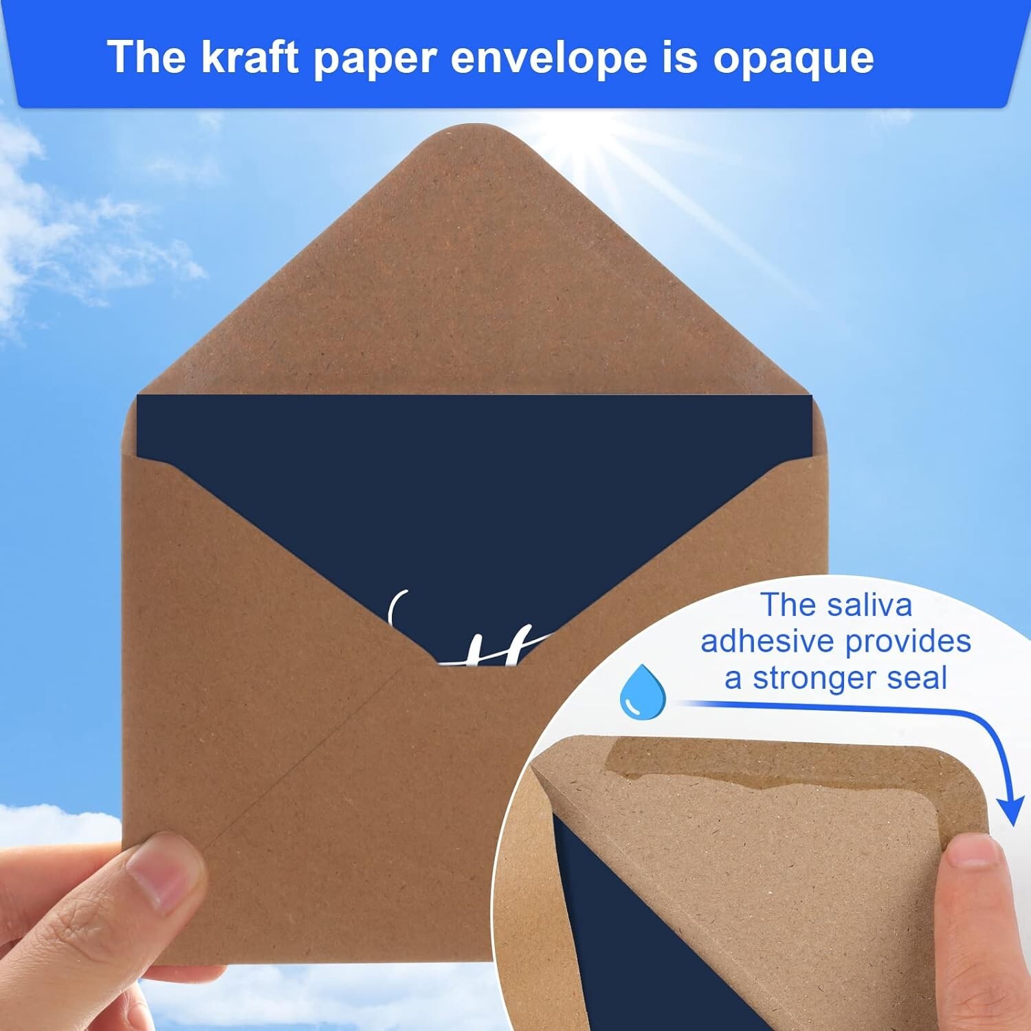 Joyberg 34 PCS Thank You Cards 3.5×5, Blank Navy For Baby Shower , Brown Paper E