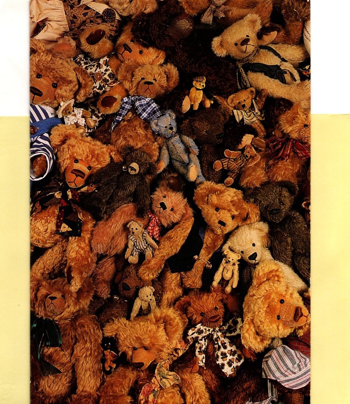 Brown Teddy Bear Bears Huddle Cuddle Pile Blank Card
