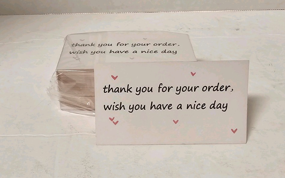 NEW 100 PCS Pink Thank You Cards for Small Business Front & Back Say Something