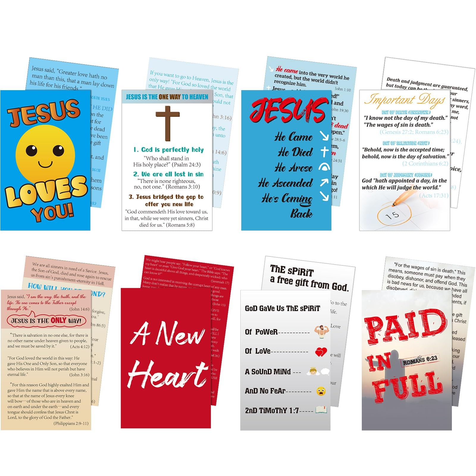160 Pcs Gospel Tract Card Bulk Plan of Salvation Cards Pocket Prayer Holy Pos…