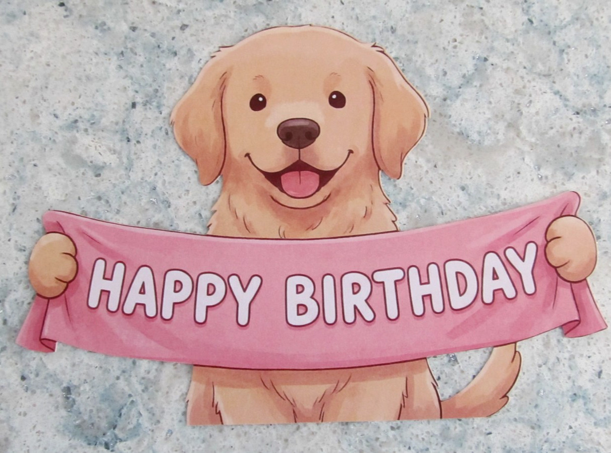 3D Pop-Up Birthday Greeting Card, Env., Note Card & Seal – Lots of Dogs Partying