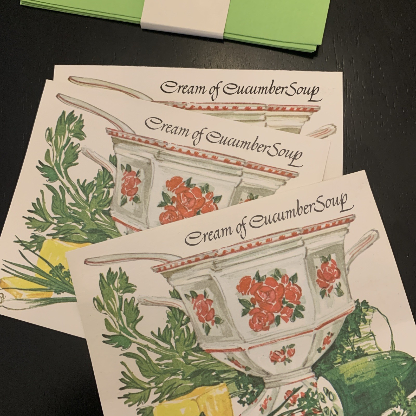 Vintage Current Inc Gourmet Recipe Blank Note Cards 12 Pack 1970s