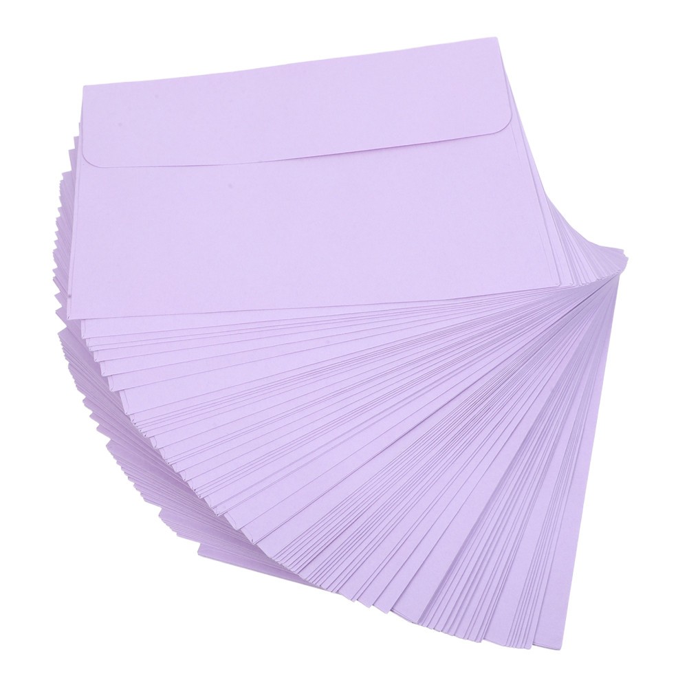 80Pcs Lavender Paper Envelopes Set Reusable for Wedding Invitation Mailing