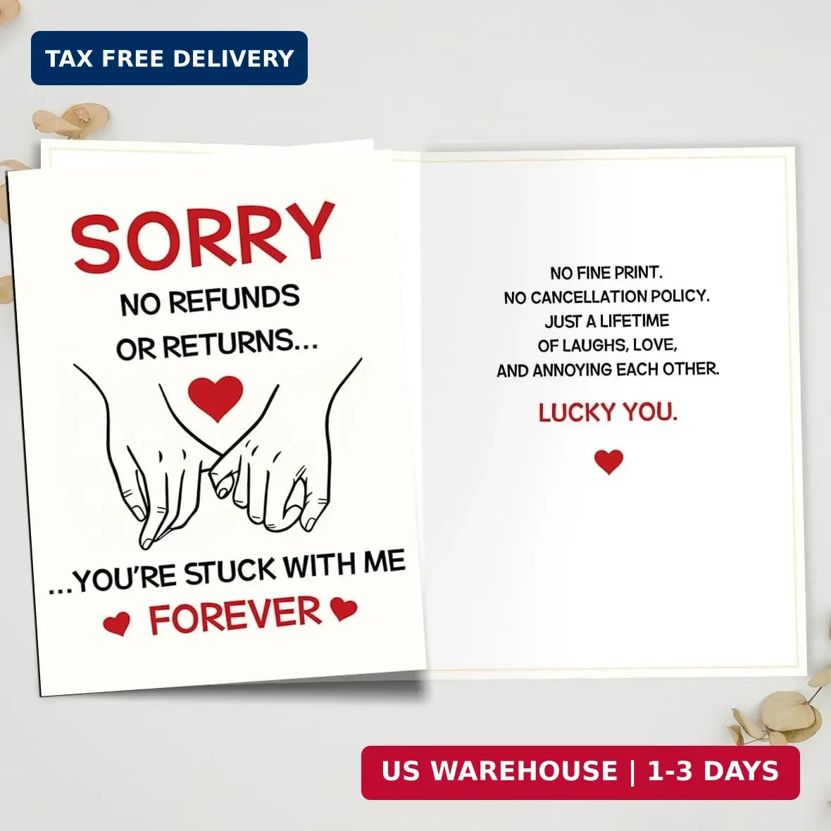 Funny Anniversary Card for Him Her, Romantic Anniversary Card for Boyfriend Girl