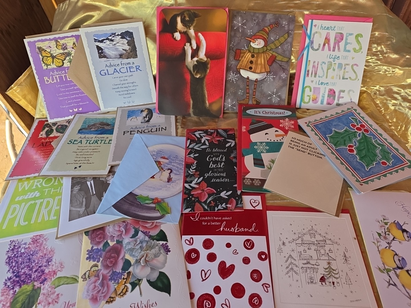 Greeting Cards Lot Of 20 Mixed Christmas Valentine Birthday Etc