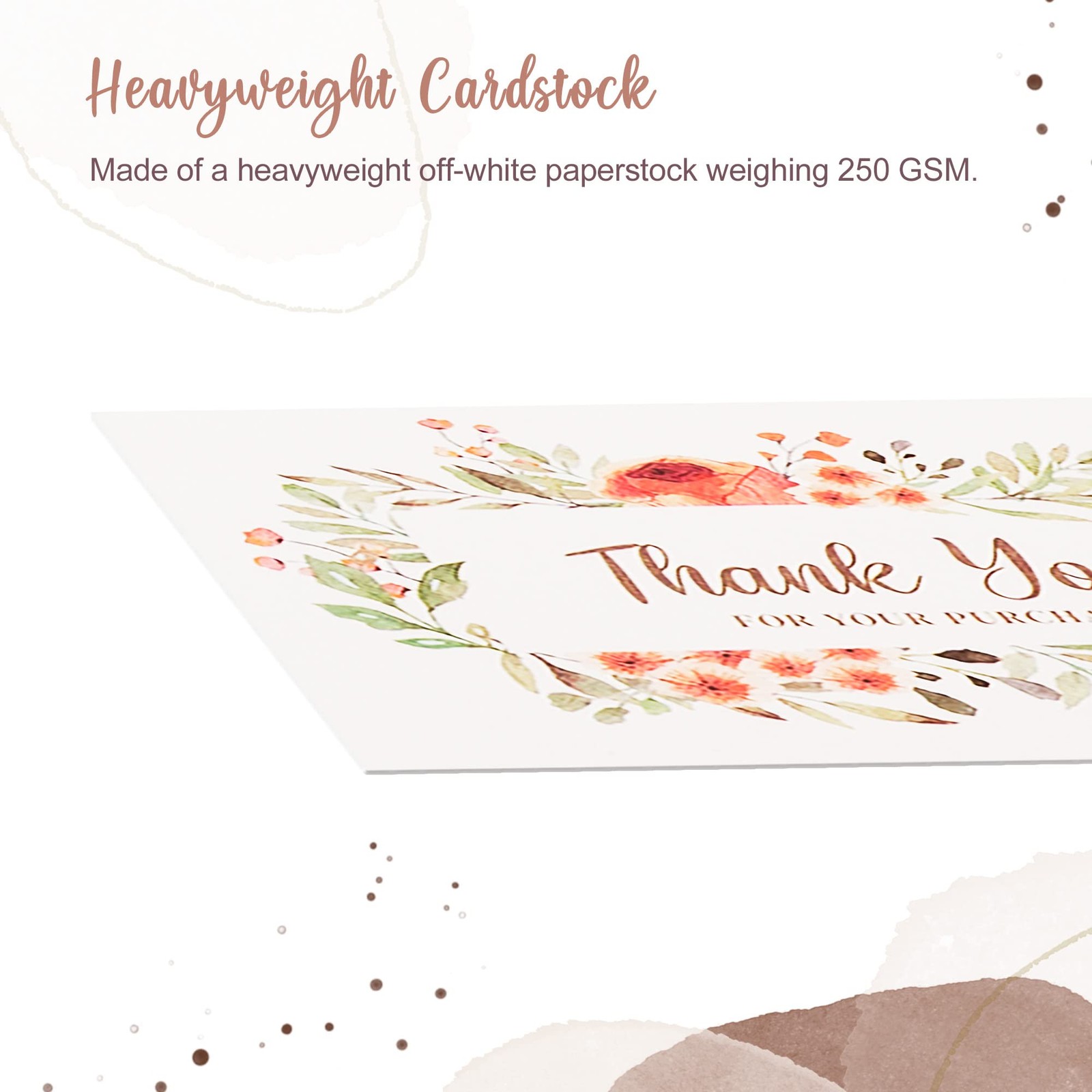 Thank You For Your Order Cards 100 Pack Floral Thank You For Your Purchase Card