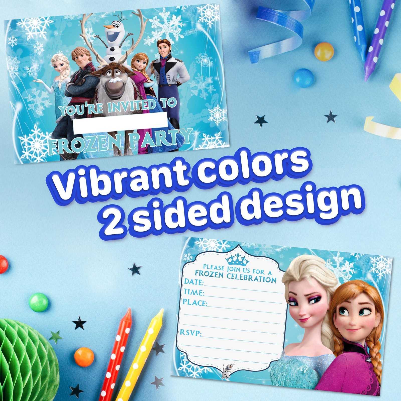 40 PCS Winter Wonderland Birthday Invitations Envelopes 6×4 Inch FillIn Cards