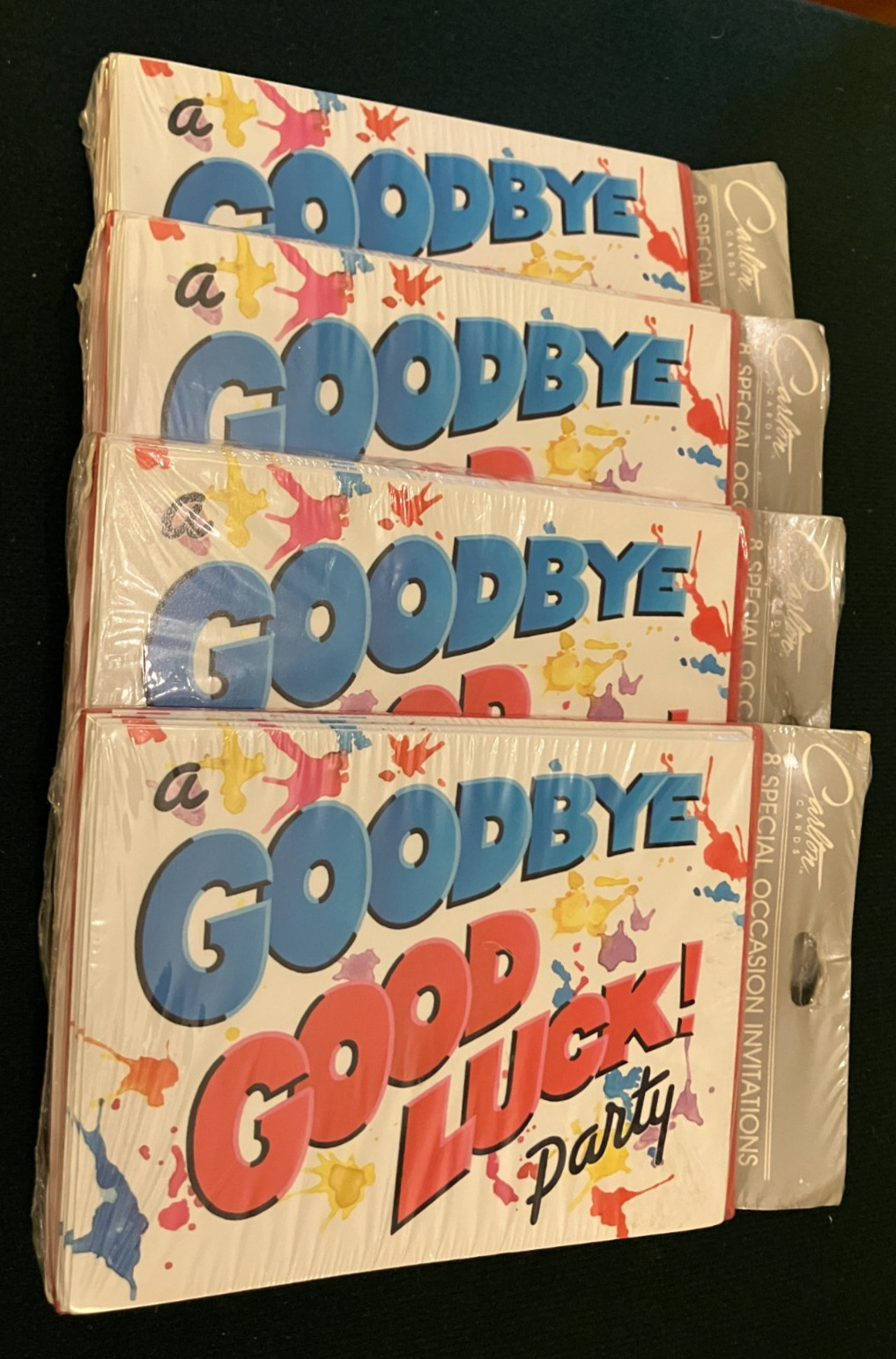 32 Party Invitations & Envelopes GOODBYE GOOD LUCK Vintage Carlton Cards Set NEW