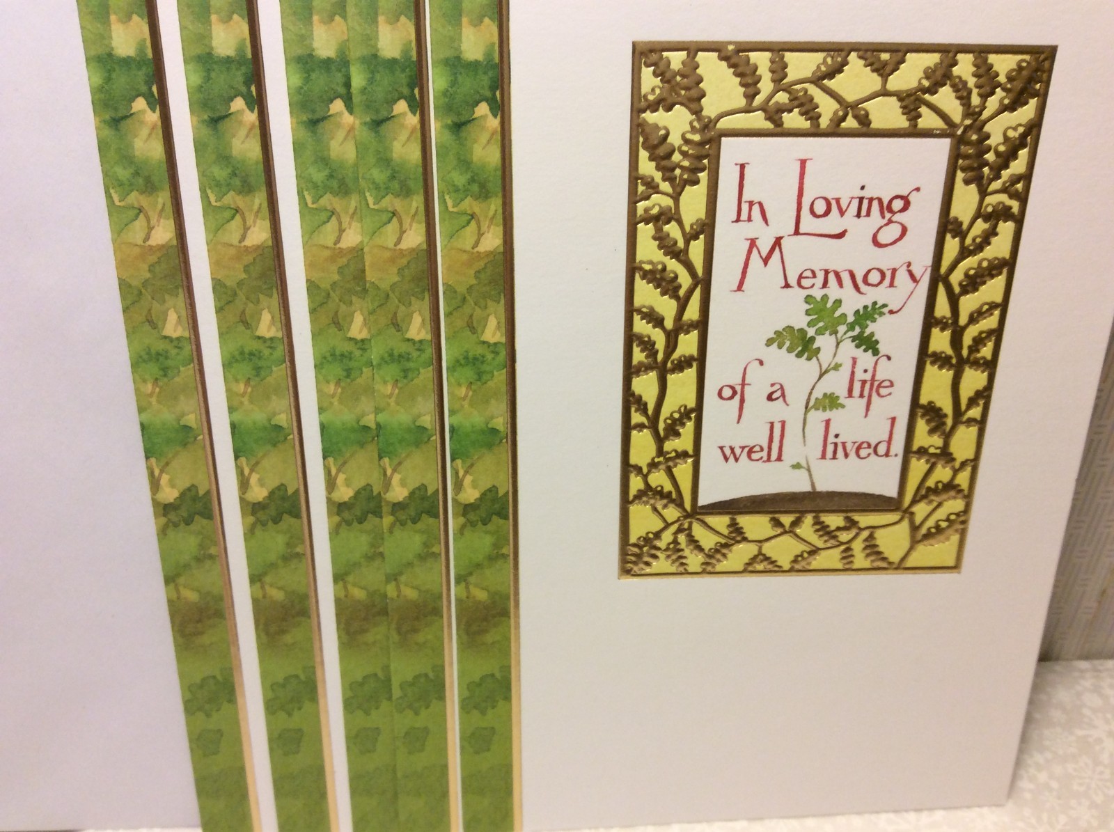 SYMPATHY RSVP GREETING CARDS New w/Envelopes LOT 5″IN LOVING MEMORY” GREAT PRICE
