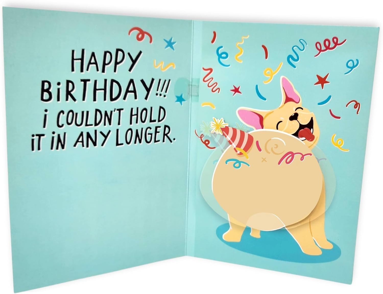 Farting Dog Birthday Card – Funny Birthday Card for Men Women Kids – Farting …