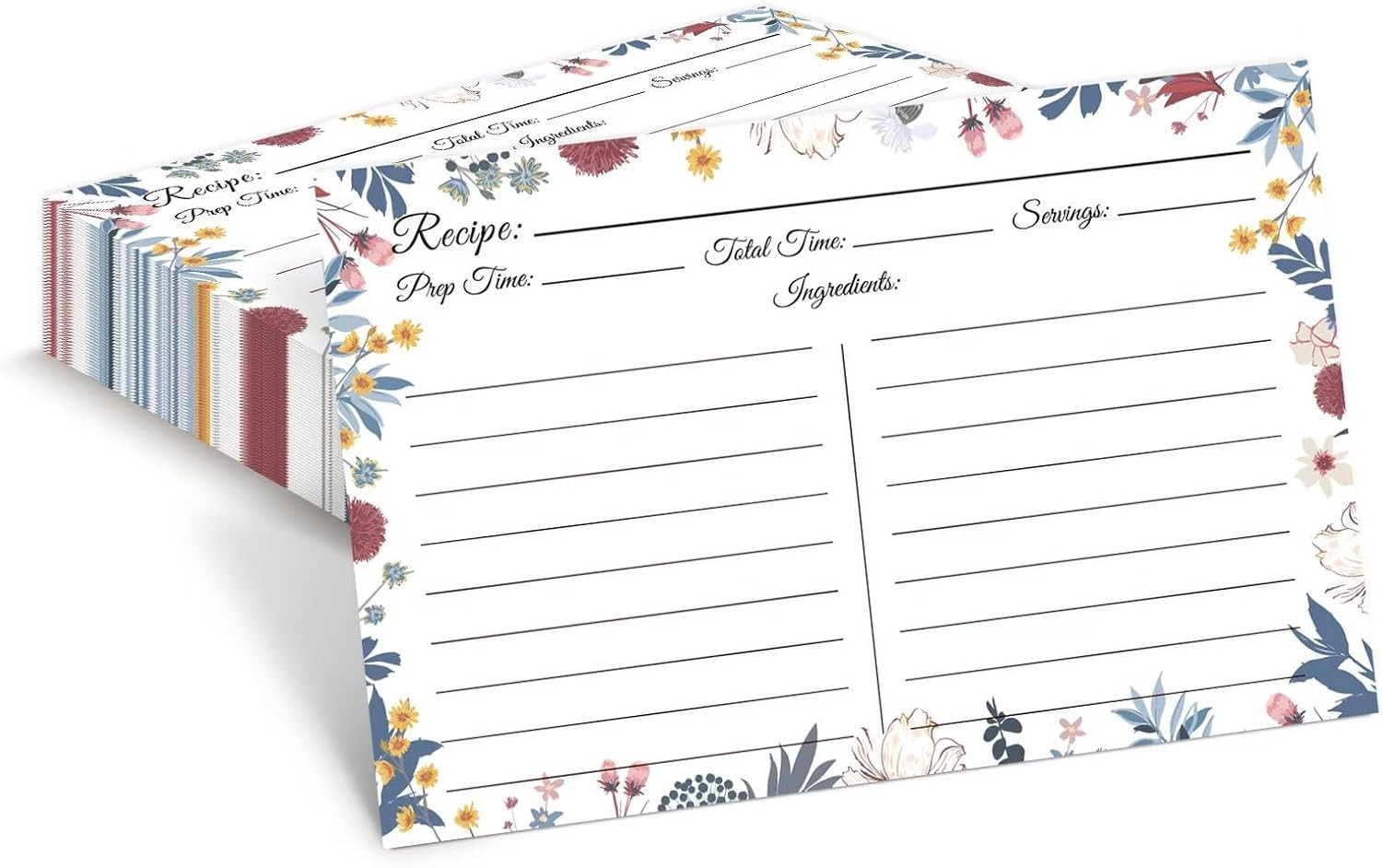 Recipe Cards 4X6, Premium Double-Sided Recipe Cards for Wedding, Bridal Shower,
