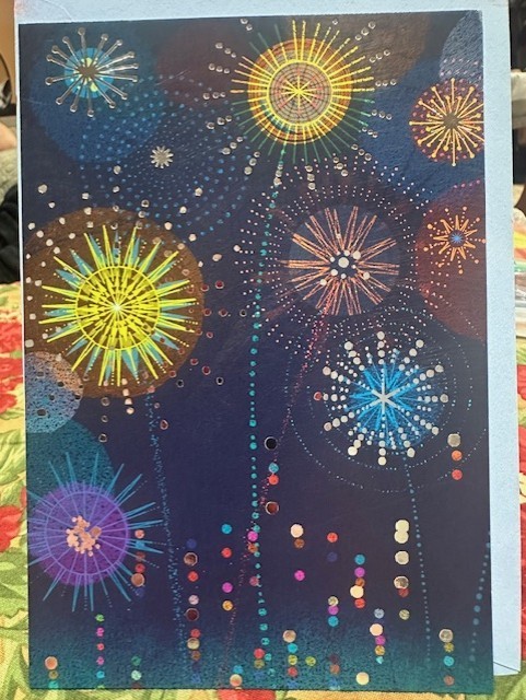 Fireworks Fire Works Multi Color Blank Inside Hallmark Greeting Card KY114