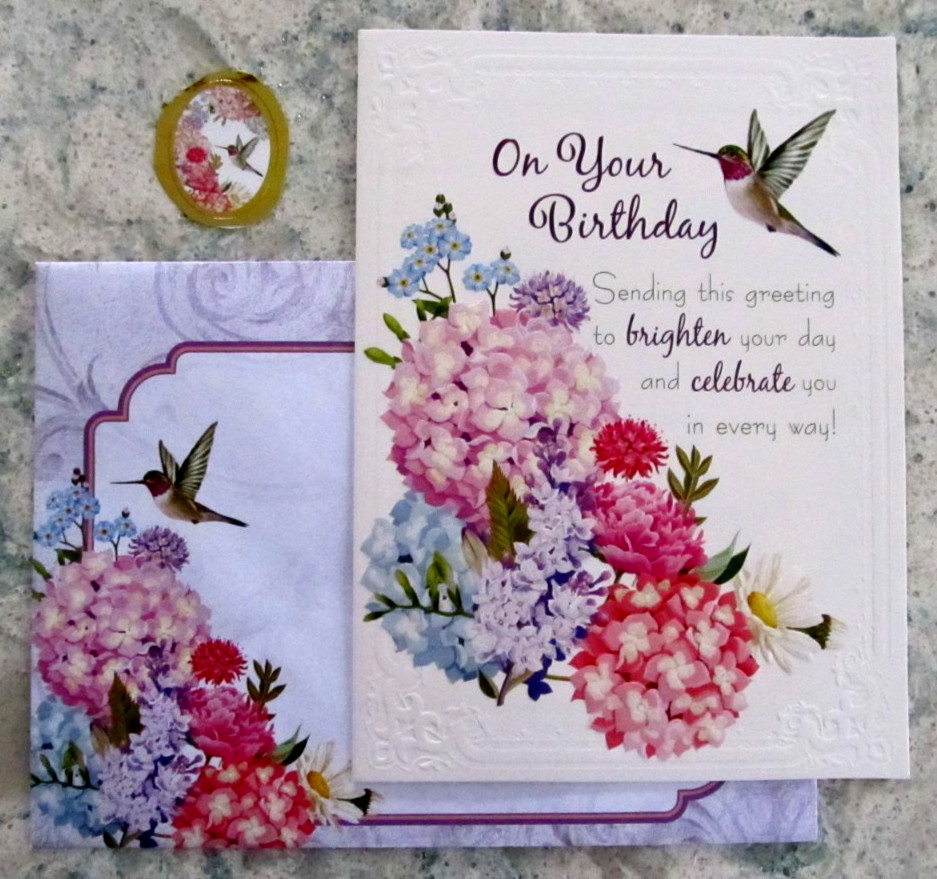 Exclusively Crafted For You Birthday Card, Env. & Seal – Colorful Hydrangeas