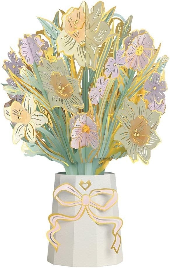 Luxury Gilded Daffodil Pop-Up Bouquet for Special Occasions